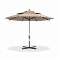 Parasol déporté en aluminium à toile beige 200 x 200 x 250cm pour terrasse