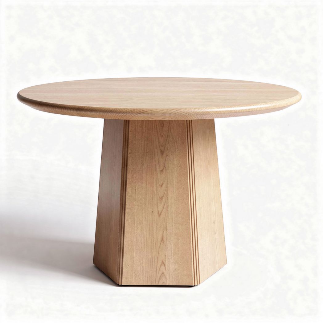Table ronde en bois clair 100 x 100 x 75 cm pour salle à manger