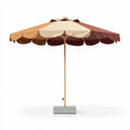 Parasol déporté en bois avec toile marron et crème 250 x 250 cm